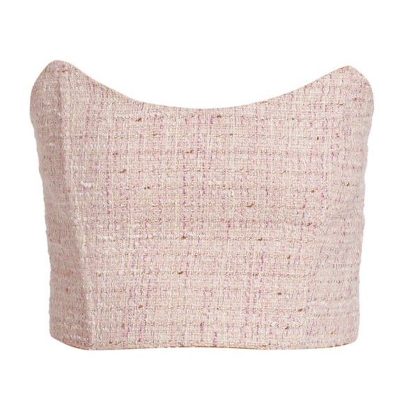 COPY - En Saison Pink Tweed Bustier/Corset/Tube Crop Top - Picture 2 of 6